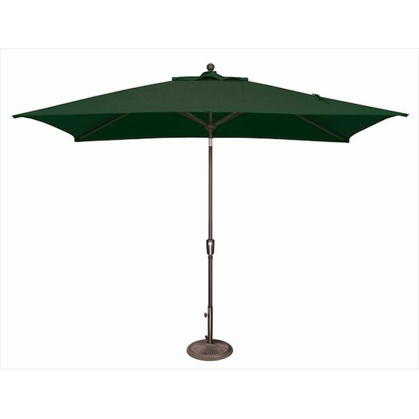 Simplyshade SimplyShade 6 x 10 ft. Rectangle Push Button Tilt Market Umbrella Forest Green SSUM92-6X10RT00-D2446 - main
